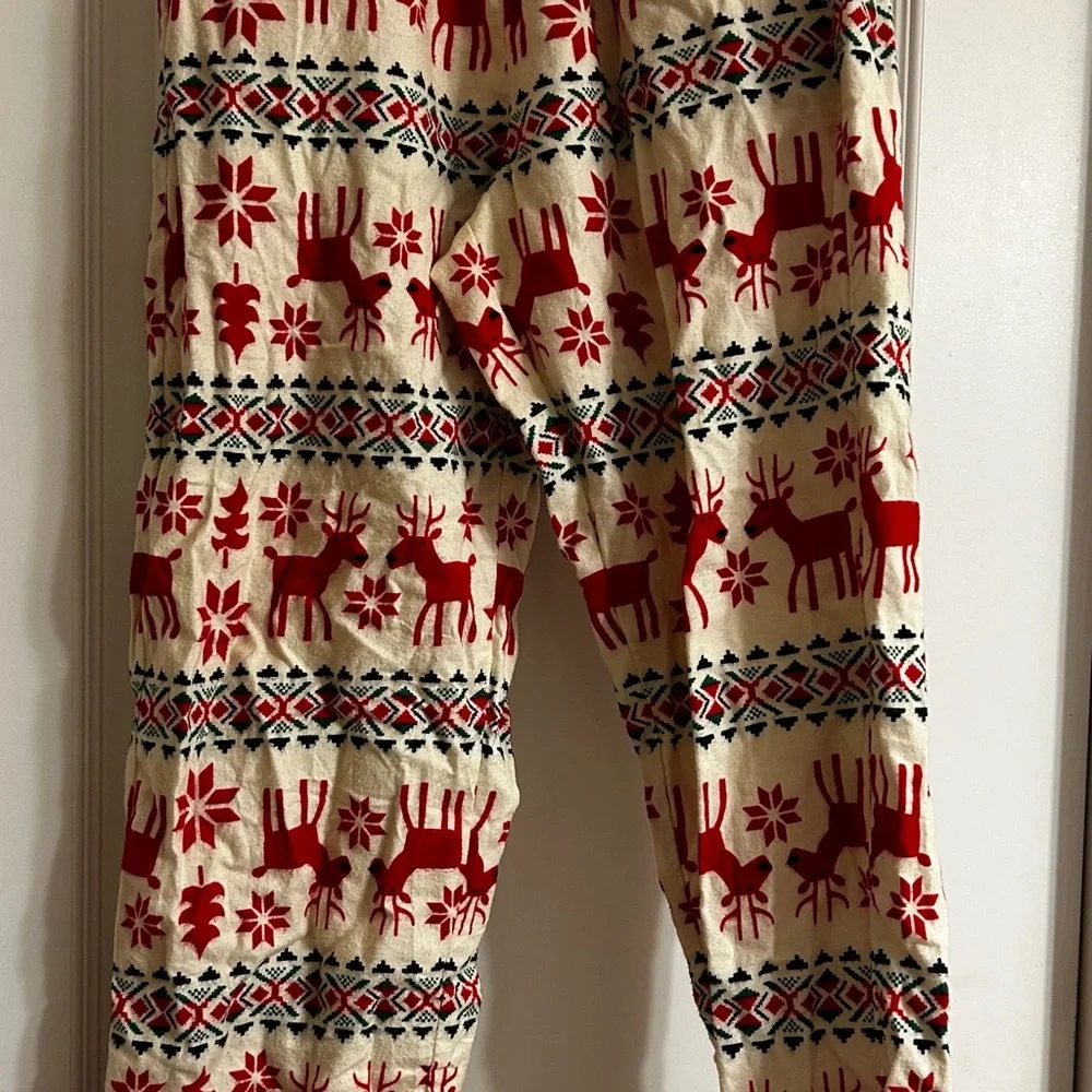 Hanna Andersson Adult Unisex Flannel Reindeer Pajama Pants - Picture 2 of 2